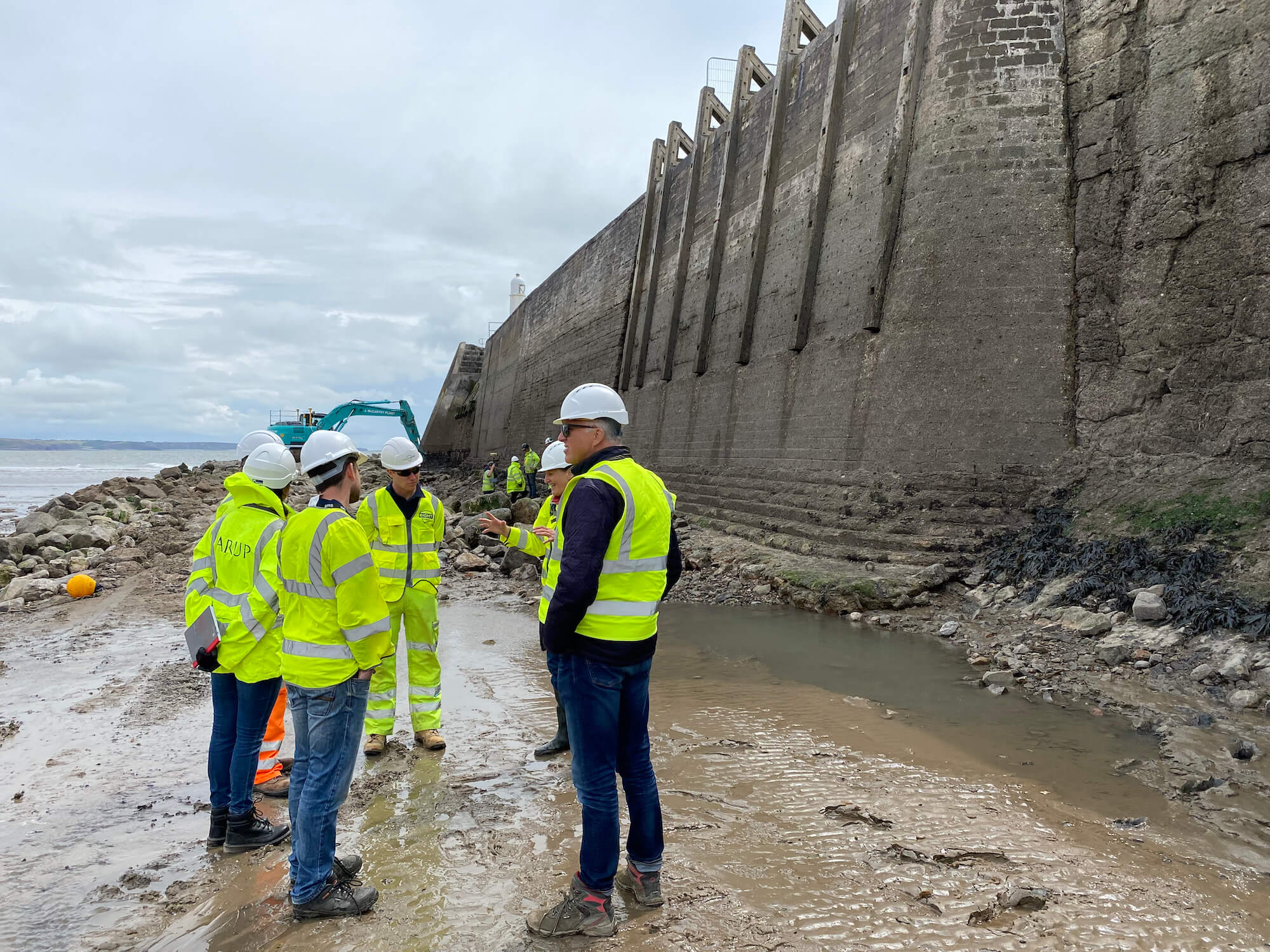 Ecostructure project stakeholders meet with project researchers in Wales.