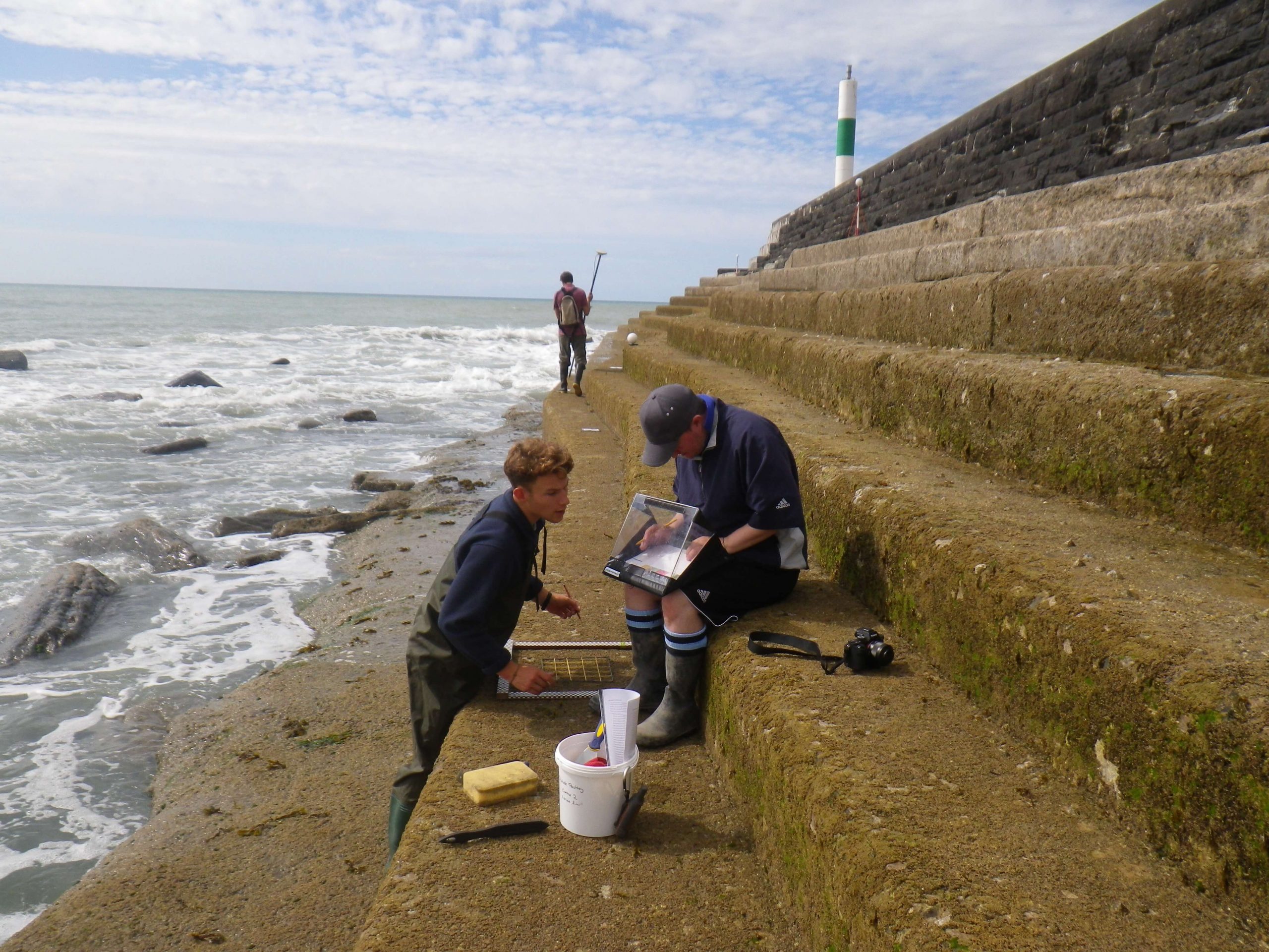 Ecostructure project researchers conduct biological research in Wales.
